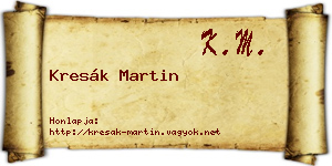 Kresák Martin névjegykártya
