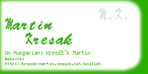 martin kresak business card